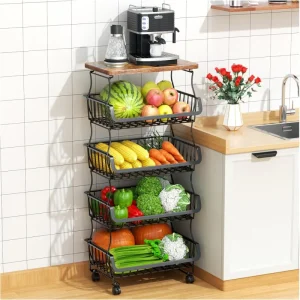 Stackable Fruit & Vegetable Metal Wire Storage Baskets