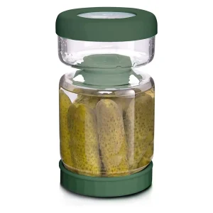 1500ml Glass Pickle Jar with Strainer Flip Hourglass Container