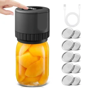 Electric Mason Jar Vacuum Sealer Kit Cordless